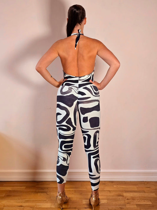 Bodysuit elegant sort/hvit